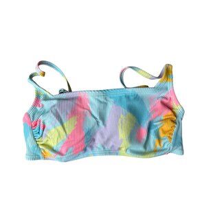 Wild Fable Ribbed Bikini Top XXS Multicolor Abstract Print Swim Top